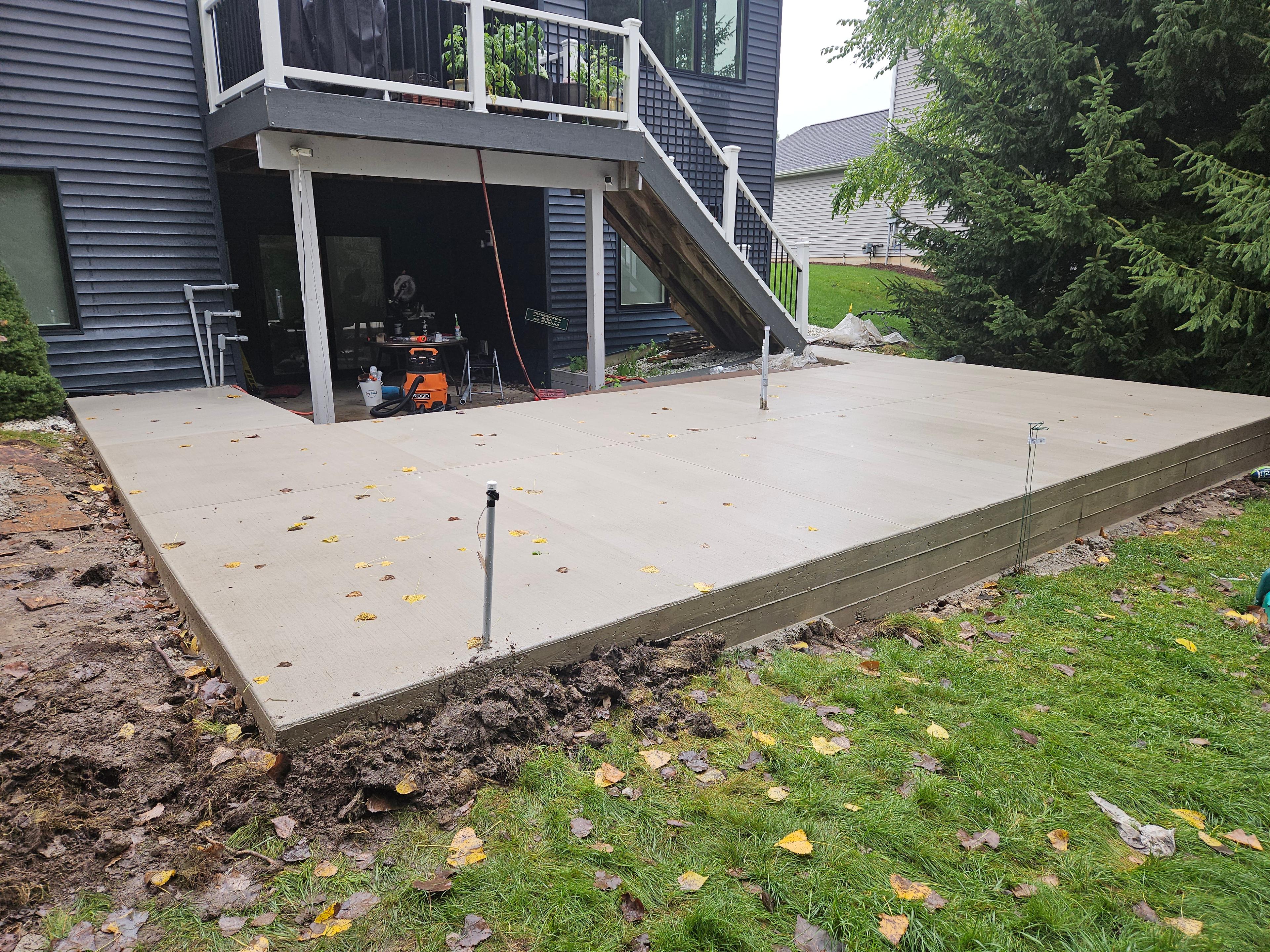 Owner of Lansing Concrete and Remodeling at work on a project