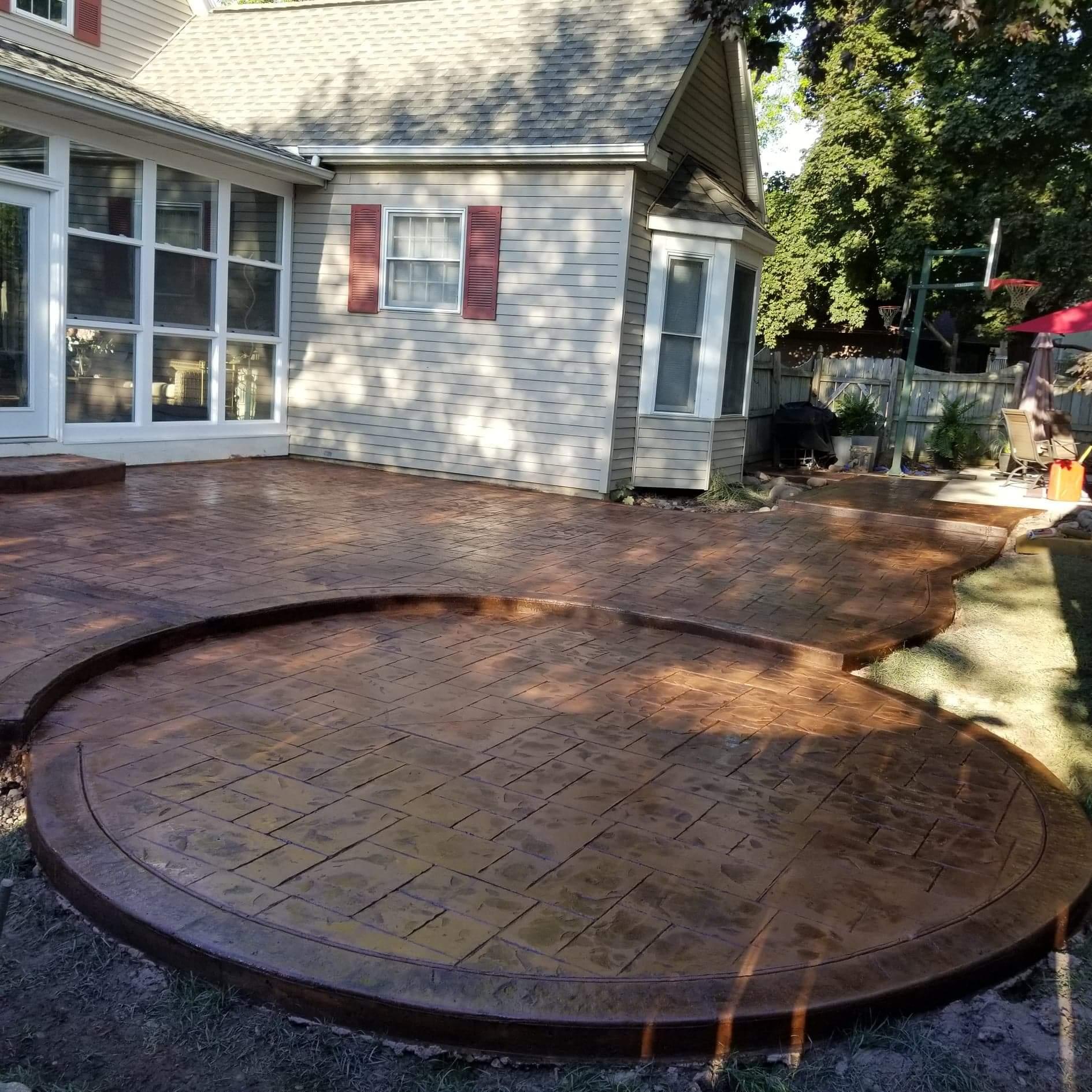 Decorative concrete work by Lansing Concrete and Remodeling